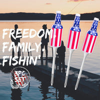 3 Pack American Flag USA Fishing Bobbers - Premium Fishing Tackle
