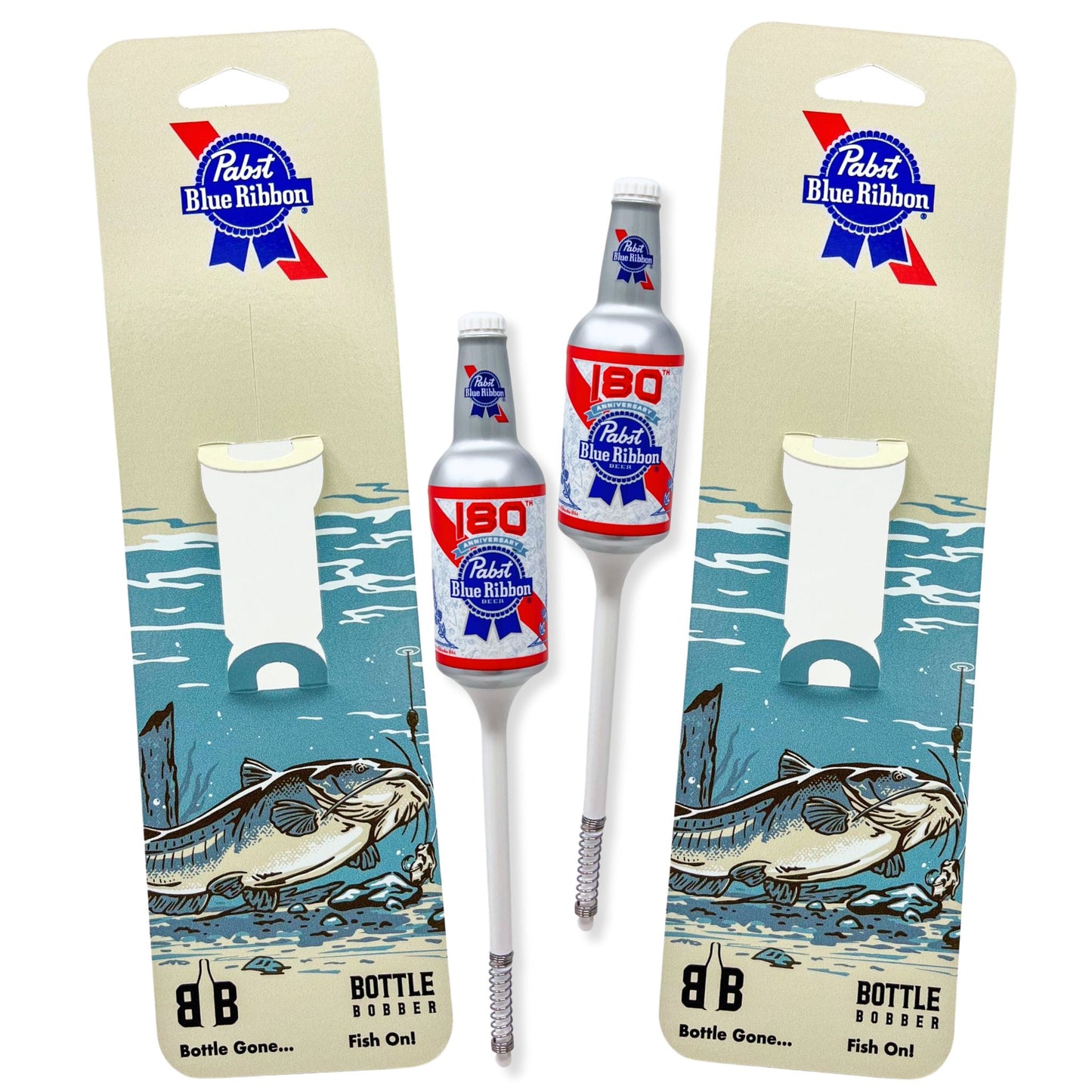 * NEW * Pabst Blue Ribbon 180th Anniversary TWO (2) 1 Pack Limited Edition Fishing Bobber