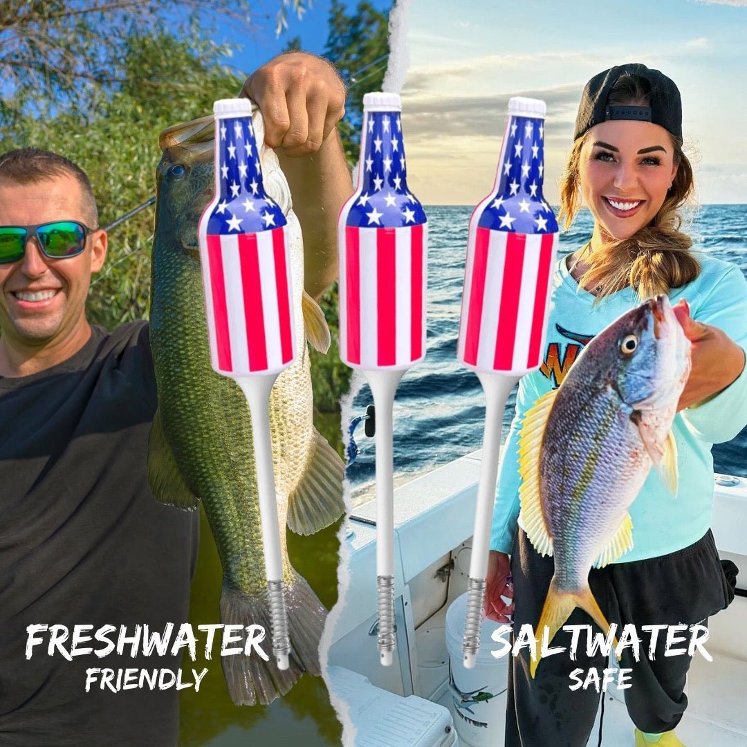 3 Pack American Flag USA Fishing Bobbers - Premium Fishing Tackle